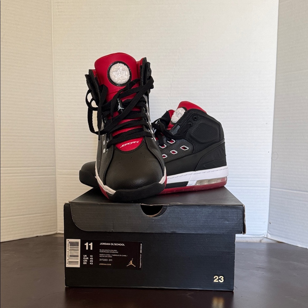 Nike Black and Red High-Top Sneakers